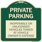 Signmission Private Parking Inoperable or Unlicensed Vehicles Towed at Vehicle Owners Expense, G-1818-23256 A-DES-G-1818-23256 - alternate 1